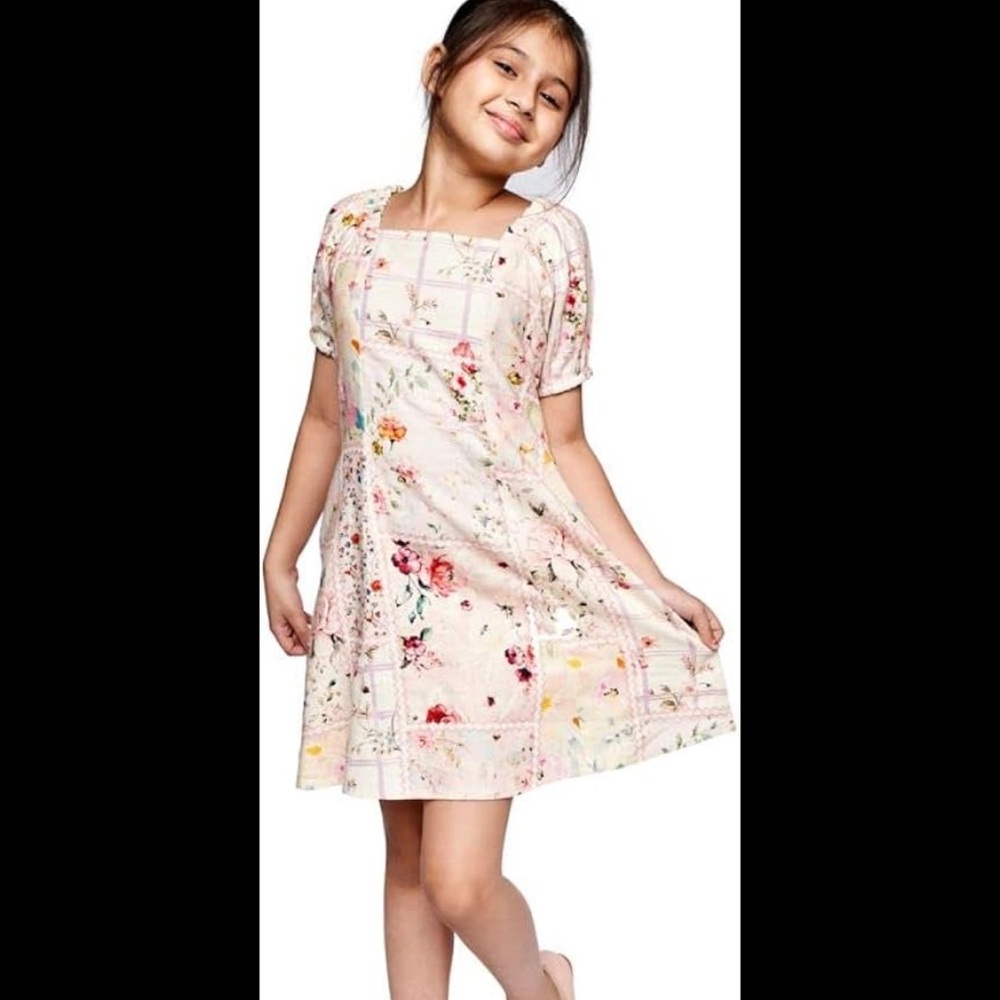 AND Cream Puff Sleeve Square Neck Casual Dress